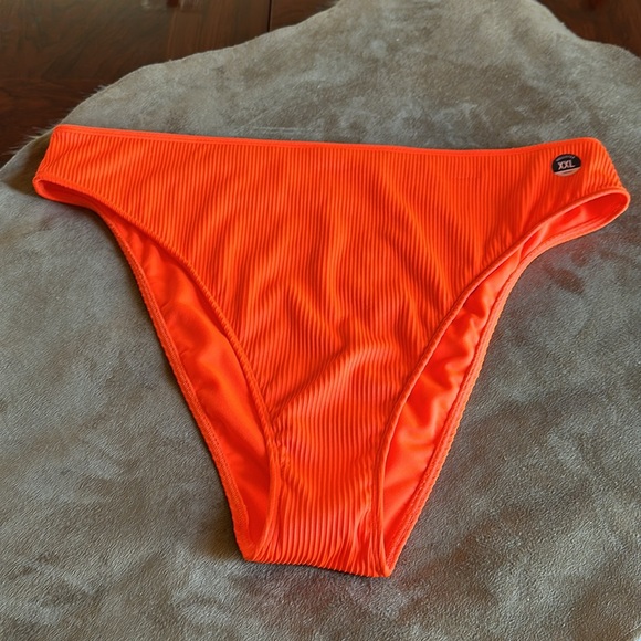 Hollister Other - Hollister *NWOT* Women’s Neon Orange Ribbed Bikini Bottoms